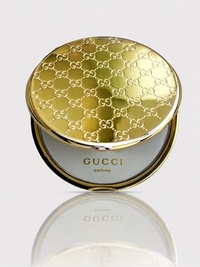 Gucci Beauty VIP Gift Limited Edition Gold GG Compact Mirror Full Set NIB